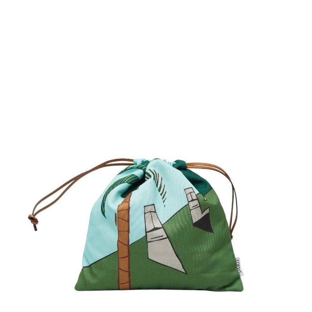Loewe Canvas Ken Price Easter Island Drawstring Pouch Multicolor